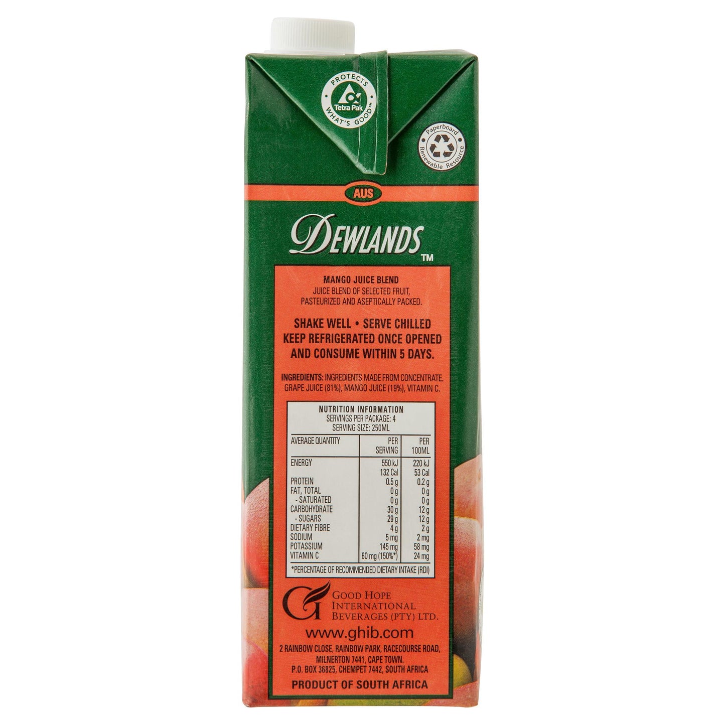 Dewlands Mango Juice 1l | Harris Farm Online