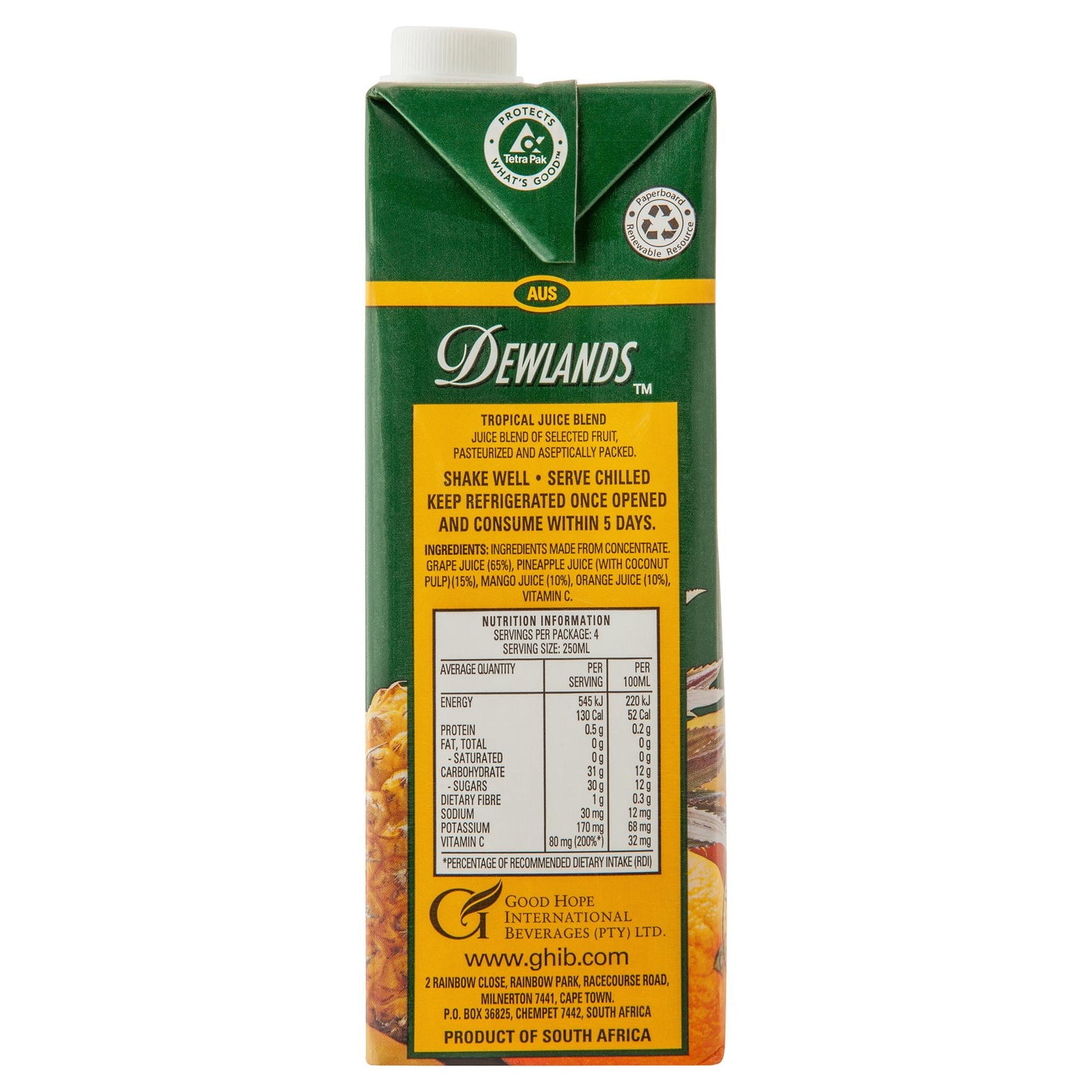 Dewland Tropical Juice 1L , Grocery-Drinks - HFM, Harris Farm Markets
- 2