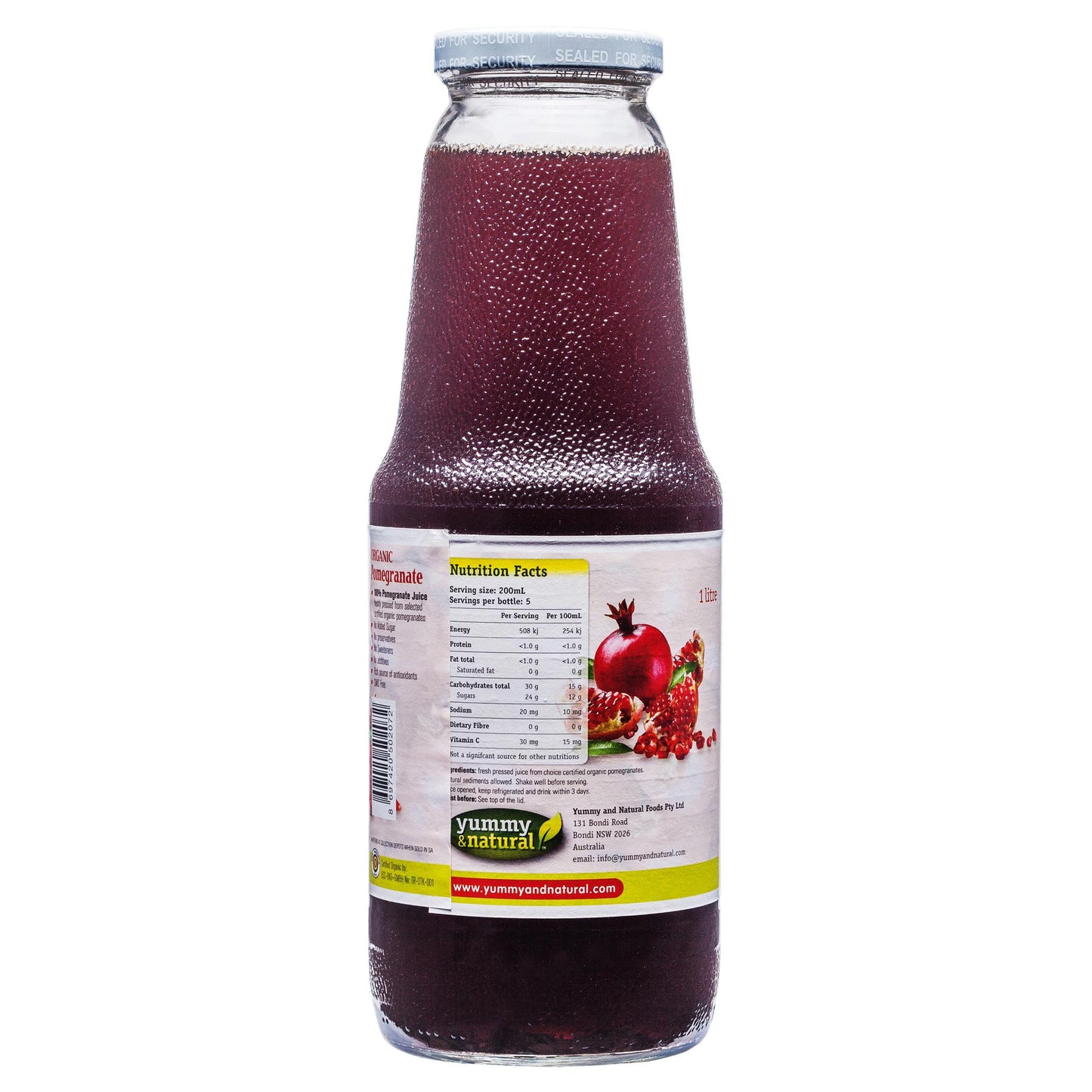 Yummy Organic Pomegranate Juice 1L , Grocery-Drinks - HFM, Harris Farm Markets
- 2