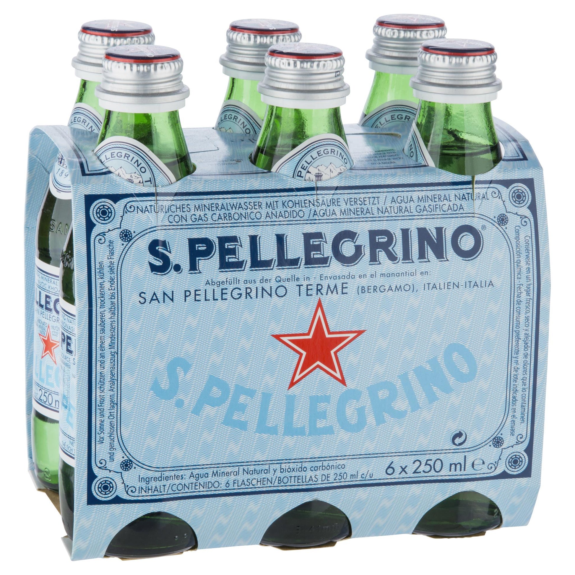 San Pellegrino Sparkling 6 X 250ml , Grocery-Drinks - HFM, Harris Farm Markets
 - 1