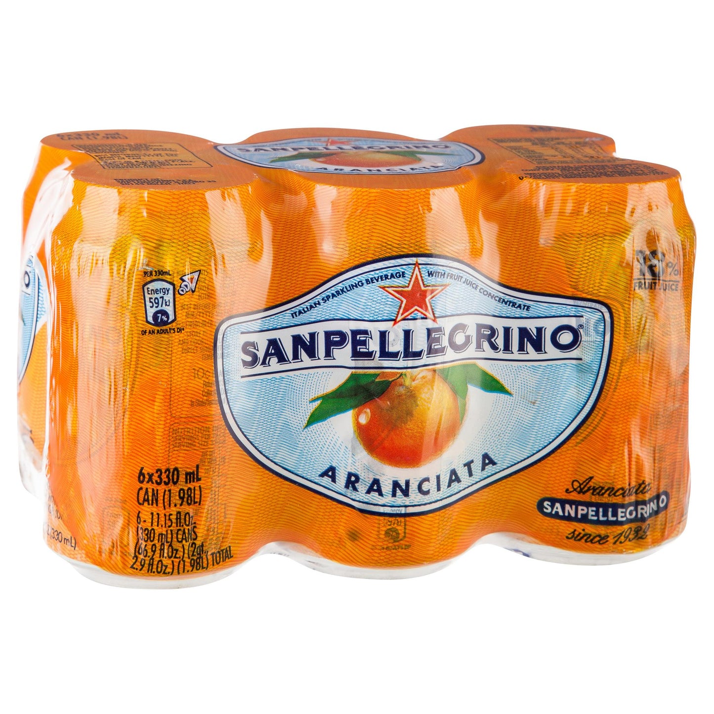 San Pellegrino Can Aranciata 6 X 330ml , Grocery-Drinks - HFM, Harris Farm Markets
- 1