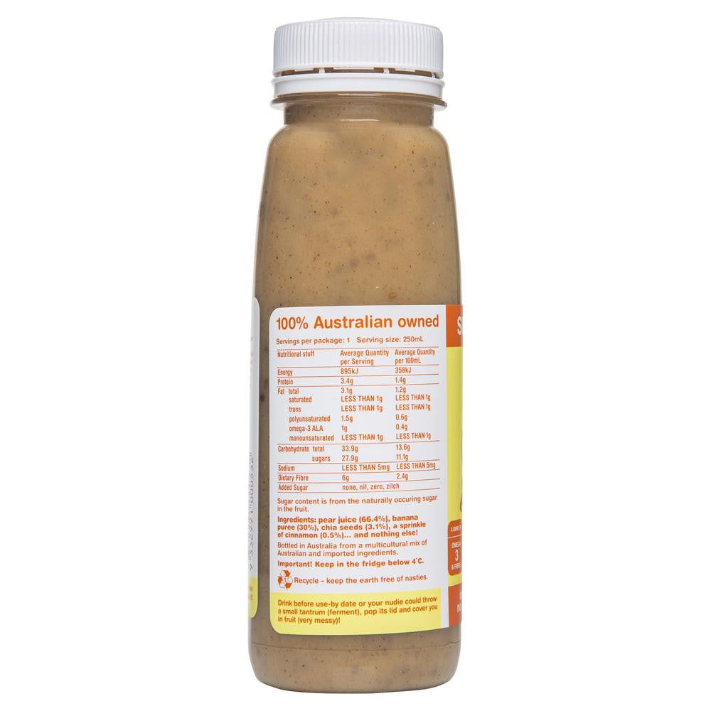 Nudie Super Fibre Pear Banana Chia Seed Cinnamon 250mL , Grocery-Drinks - HFM, Harris Farm Markets
 - 2