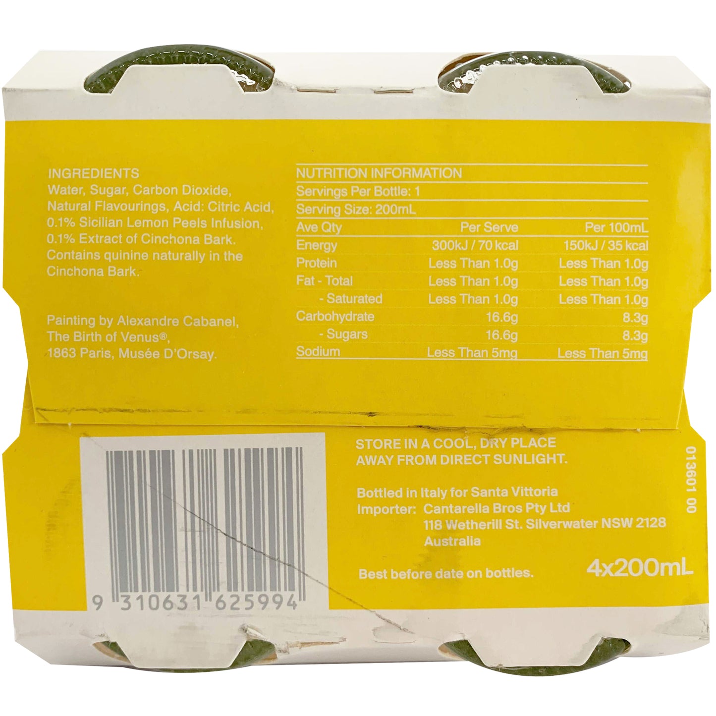 Santa Vittoria Tonic Water 4 x 200ml | Harris Farm Markets Online