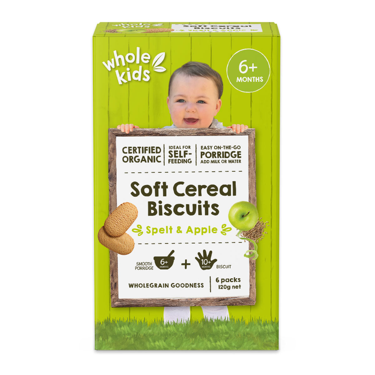 Whole Kids Organic Soft Cereal Biscuits Apple and Spelt x6 120g | Harris Farm Online