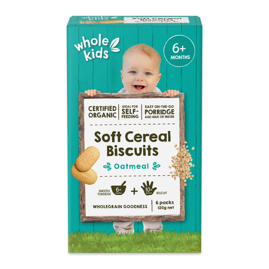 Whole Kids Organic Soft Cereal Biscuits Oatmeal x6 120g | Harris Farm Online