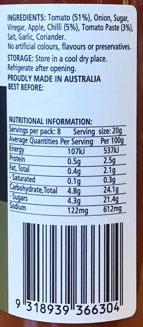 Random Harvest Spicy Chilli Tomato Chutney | Harris Farm Online