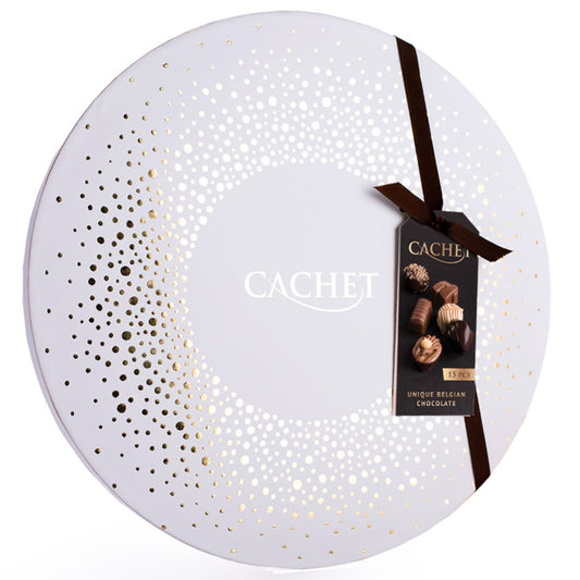 Cachet Assorted Chocolate Pralines Christmas Round Box | Harris Farm Online