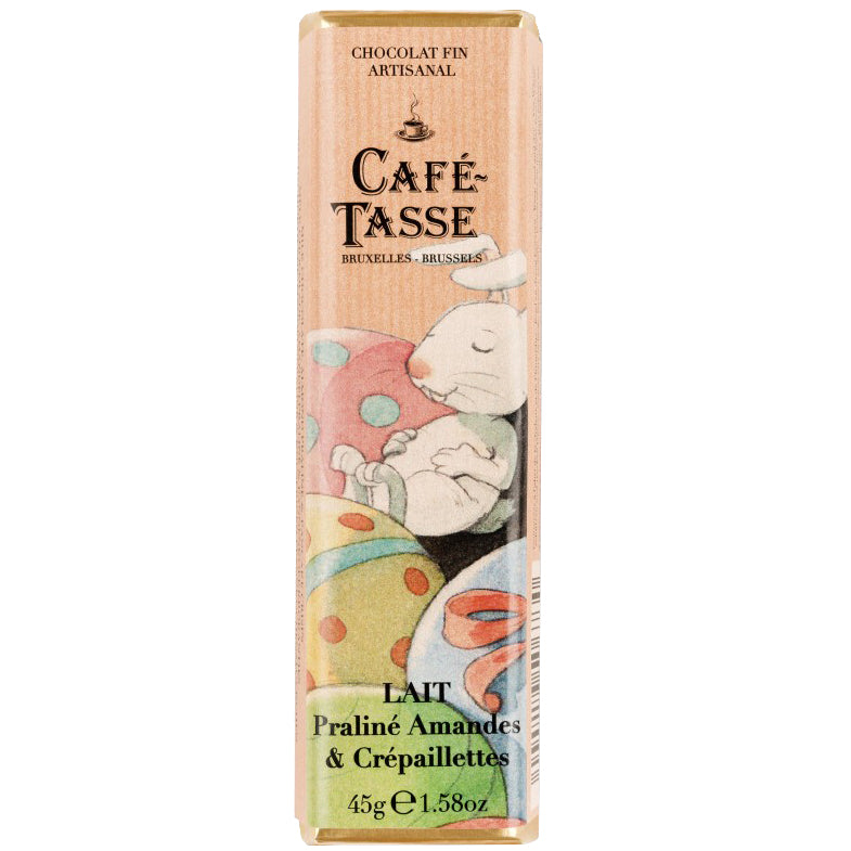 Cafe Tasse Milk Chocolate Bar with Almond Praline and Crispy Crepe | Harris Farm Online