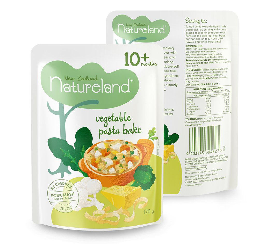 NZ Natureland - Baby Food - Vegetable Pasta Bake | Harris Farm Online