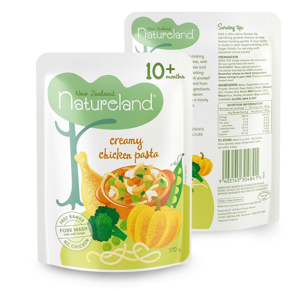 NZ Natureland - Baby Food - Creamy Chicken Pasta | Harris Farm Online