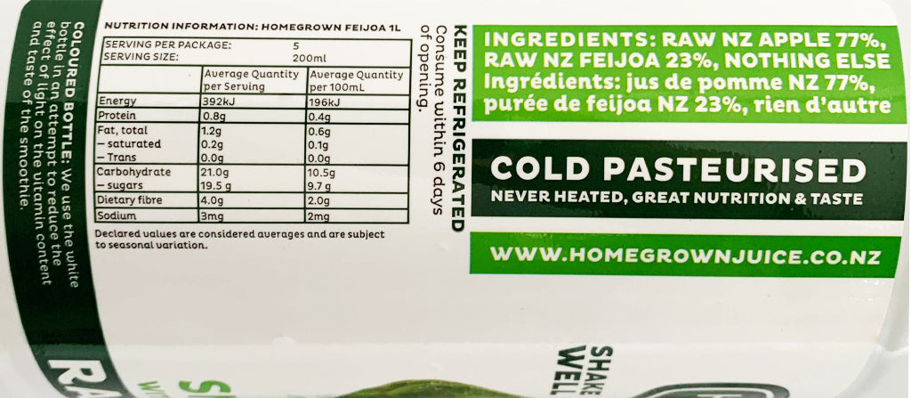 Homegrown Juice Cold Pressed Feijoa and Apple Smoothie | Harris Farm Online