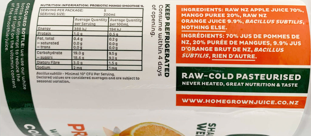 Homegrown Juice Cold Pressed Probiotic Mango Juice | Harris Farm Online