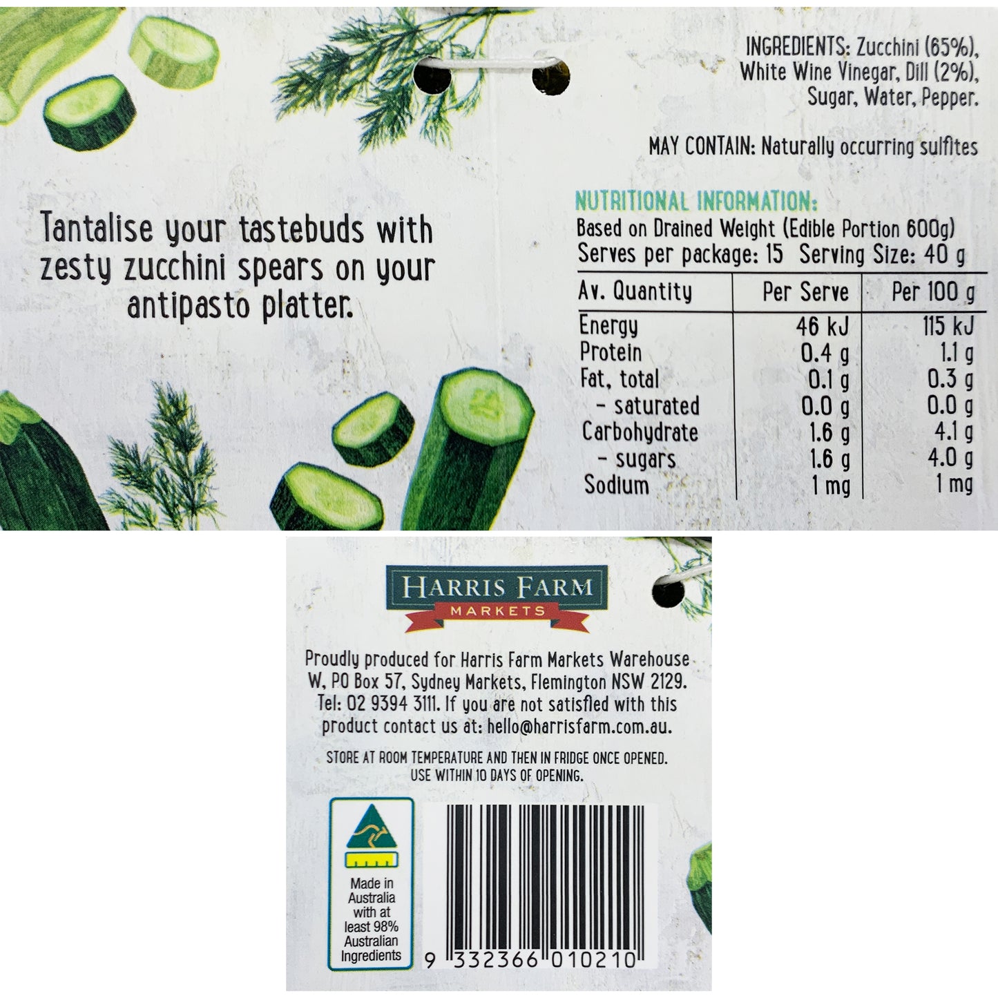 Harris Farm Pickled Zucchini | Harris Farm Online
