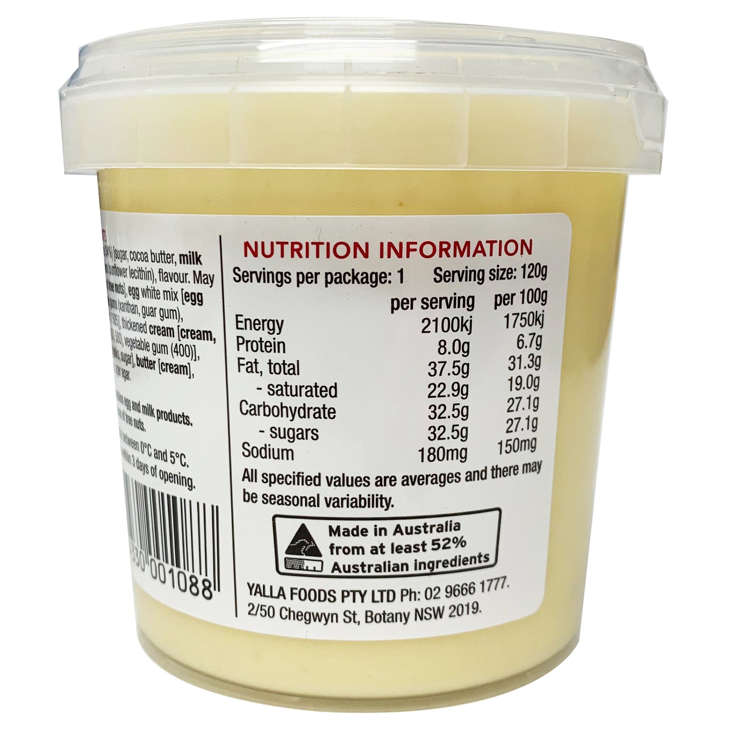 Yalla White Chocolate Mousse 120g
