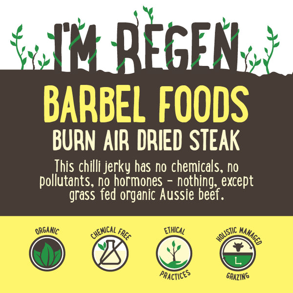 Barbell Burn Chilli Spice Air Dried Steak Organic Grass Fed Beef | Harris Farm Online