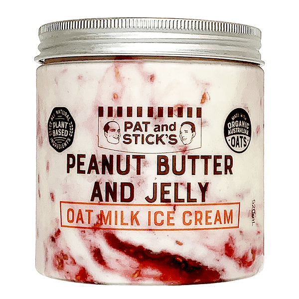 Pat and Stick's Oat Milk Ice Cream Peanut Butter and Jelly | Harris Farm Online