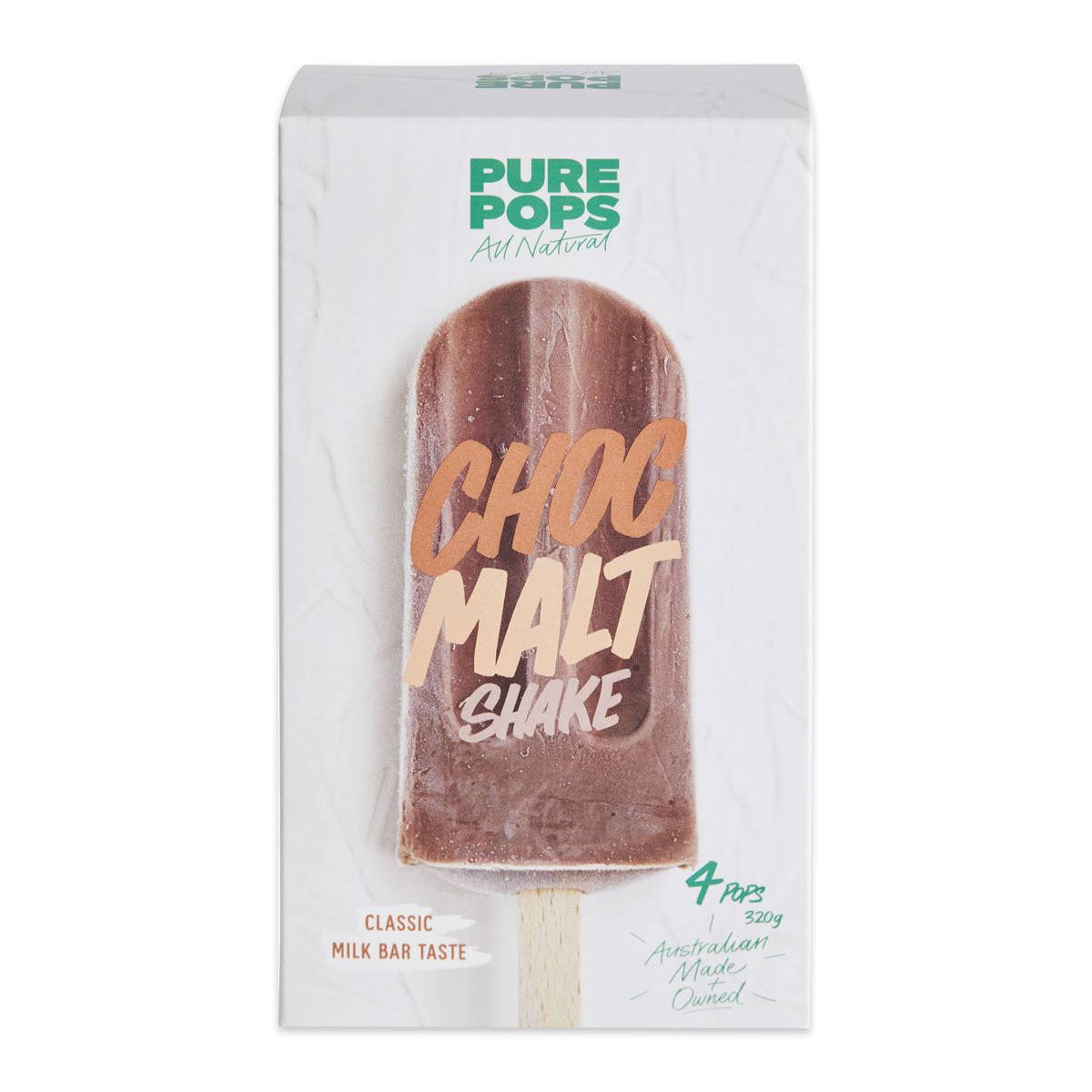 Pure Pops Choc Malt Shake Ice Cream x4 320ml | Harris Farm Online