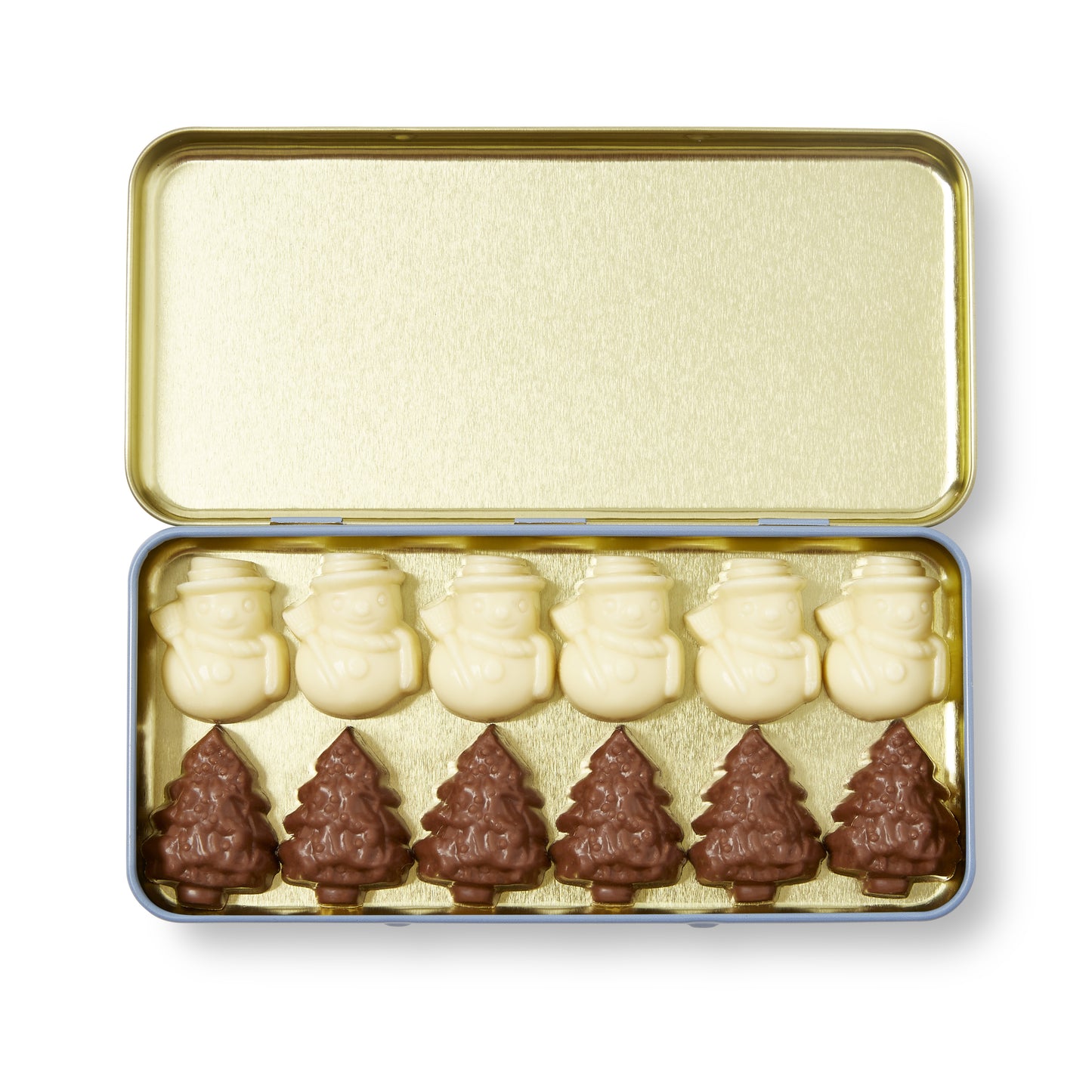 Koko Black Milk and White Chocolate Silly Snowmen and Topsy Trees Tin | Harris Farm Online