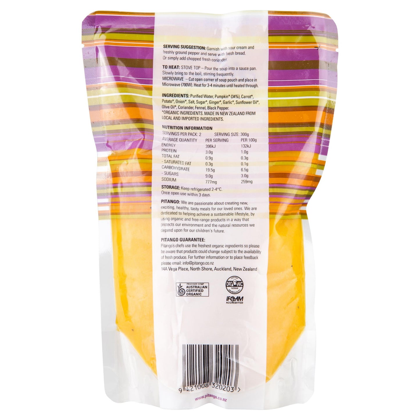Pitango Organic Pumpkin Soup 600g , Frdg3-Meals - HFM, Harris Farm Markets
- 2