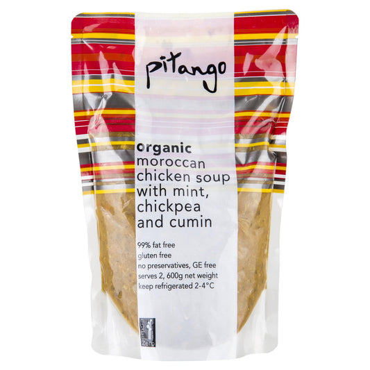 Pitango Organic Moroccan Chicken Soup with Mint, Chickpea & Cumin 600ml , Frdg3-Meals - HFM, Harris Farm Markets
 - 1