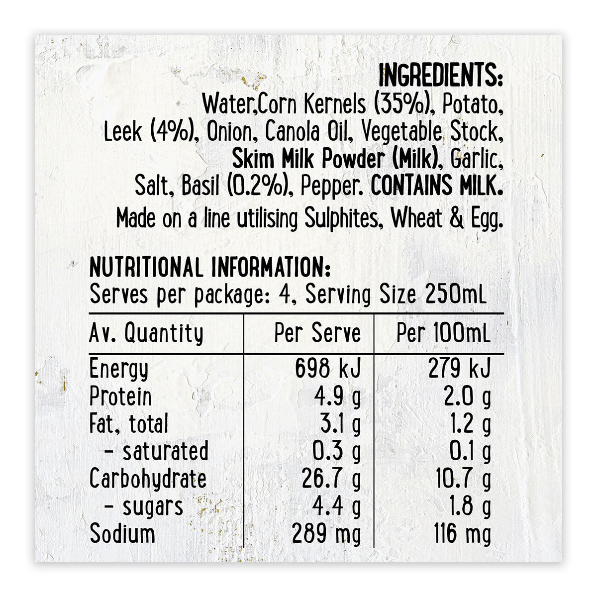Harris Farm Soup Corn Chowder 1L | Harris Farm Online