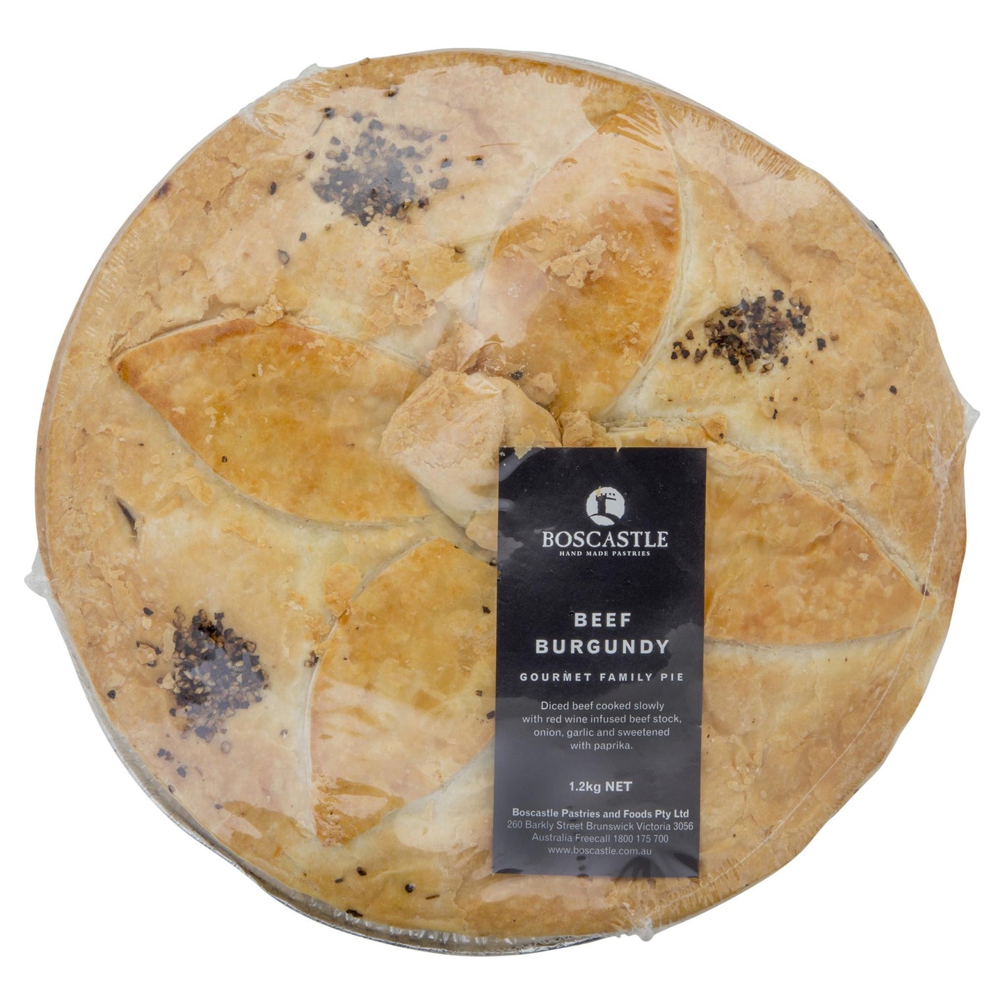 Boscastle Beef Burgundy Gourmet Family Pie 1.2kg , Frdg3-Meals - HFM, Harris Farm Markets
- 1