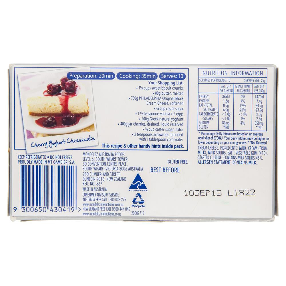 Philadelphia Original Block 250g , Frdg1-Cheese - HFM, Harris Farm Markets
- 2