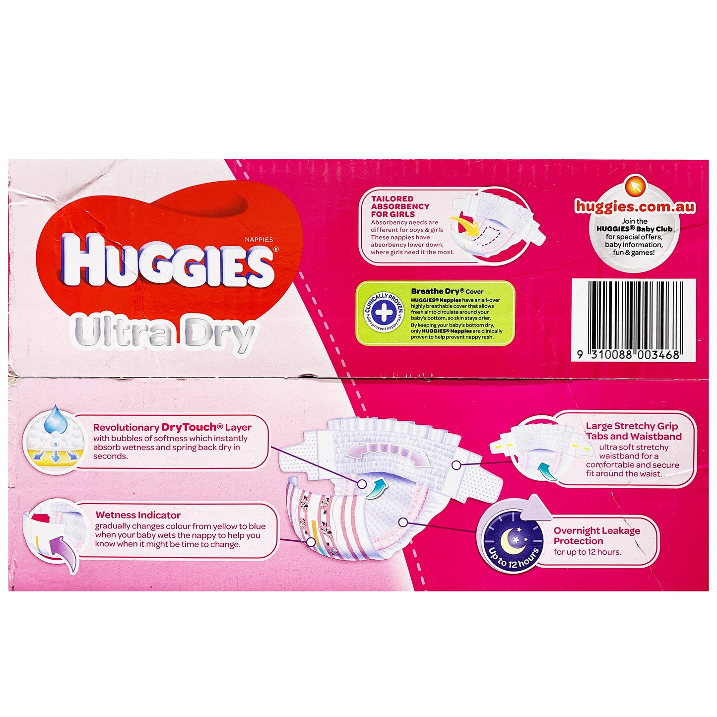Huggies - Girls Nappies - Size 5 - Ultra Dry (13-18kg, 132 nappies)