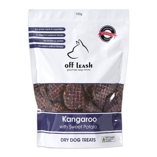 Off Leash Dog Treats Kangaroo and Sweet Potato 700g | Harris Farm Online