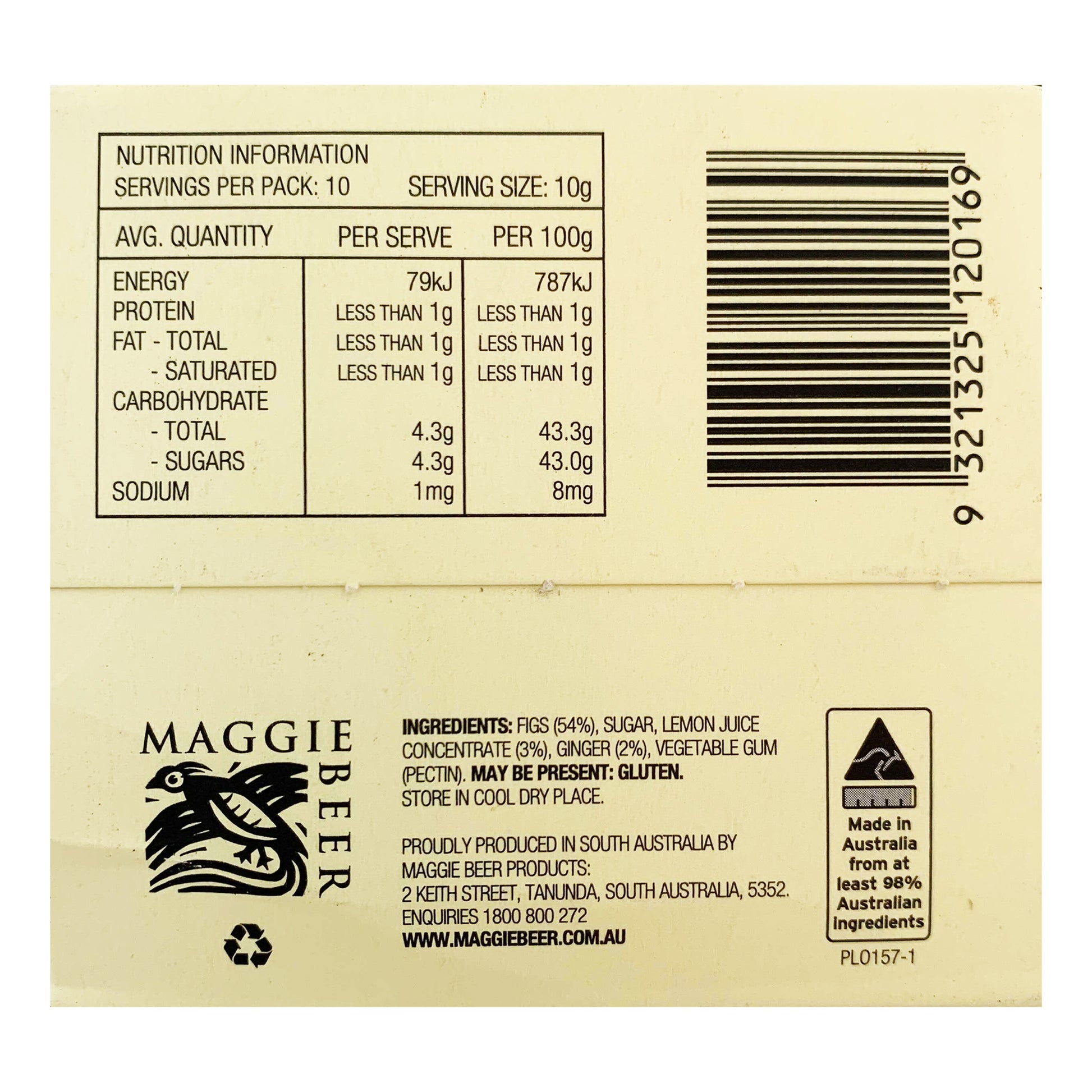 Maggie Beer Fig, Lemon and Ginger Paste | Harris Farm Online