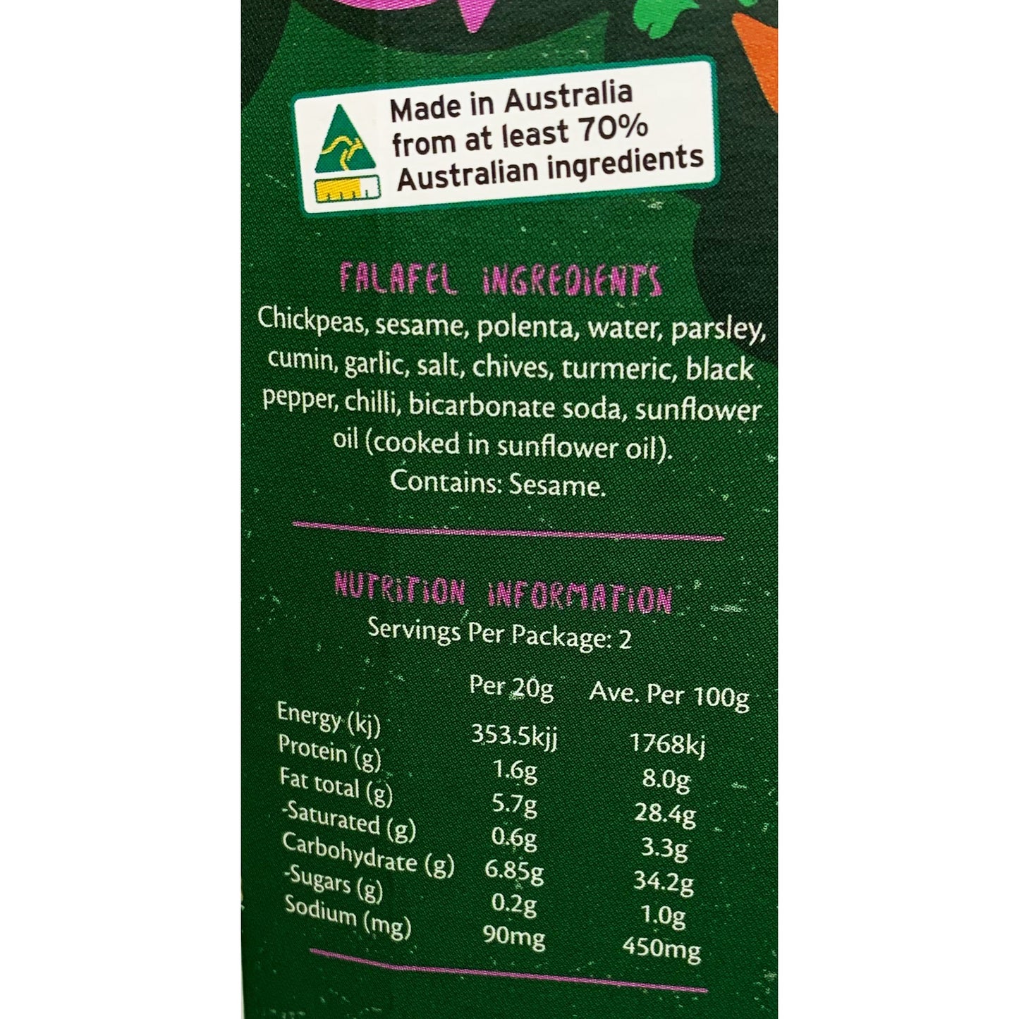 Let's Go Natural - Falafel and Beetroot Dip (120g)