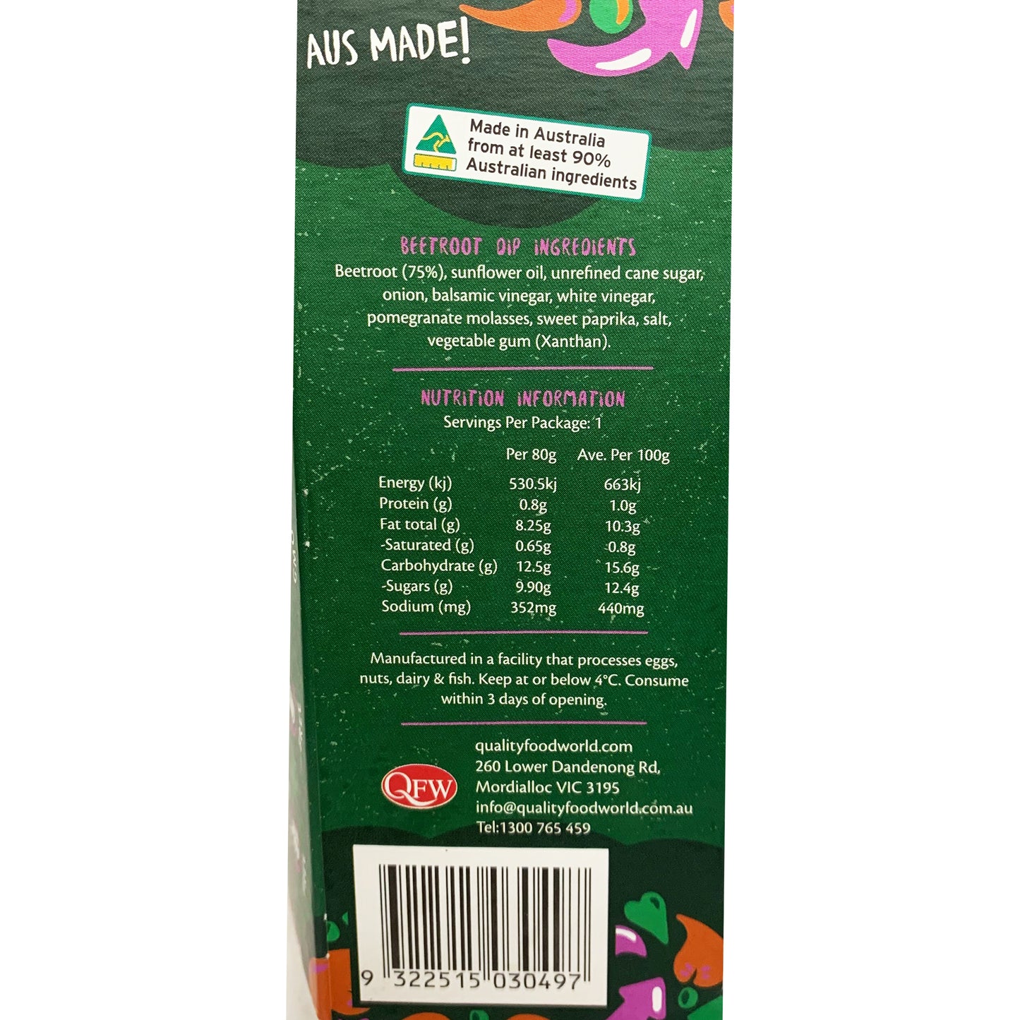 Let's Go Natural - Falafel and Beetroot Dip (120g)