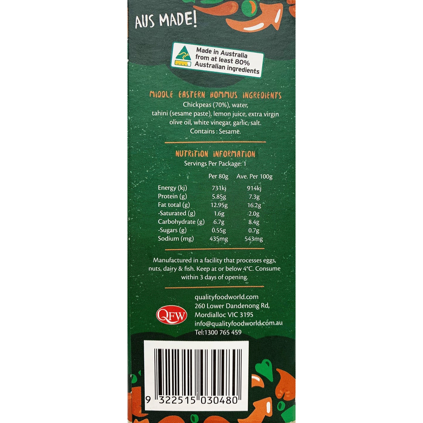 Let's Go Natural - Falafel and Middle Eastern Hommus (120g)