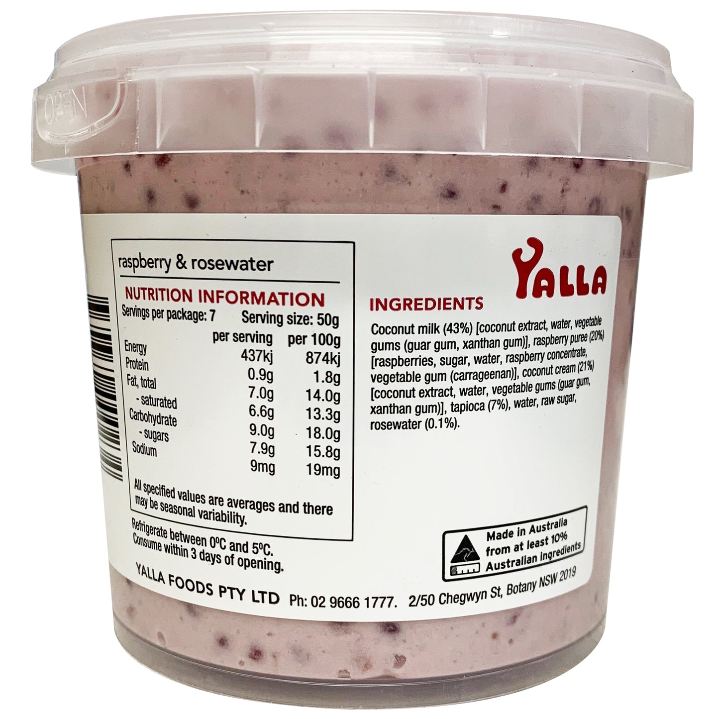 Yalla Raspberry and Rosewater Coconut Tapioca 350g