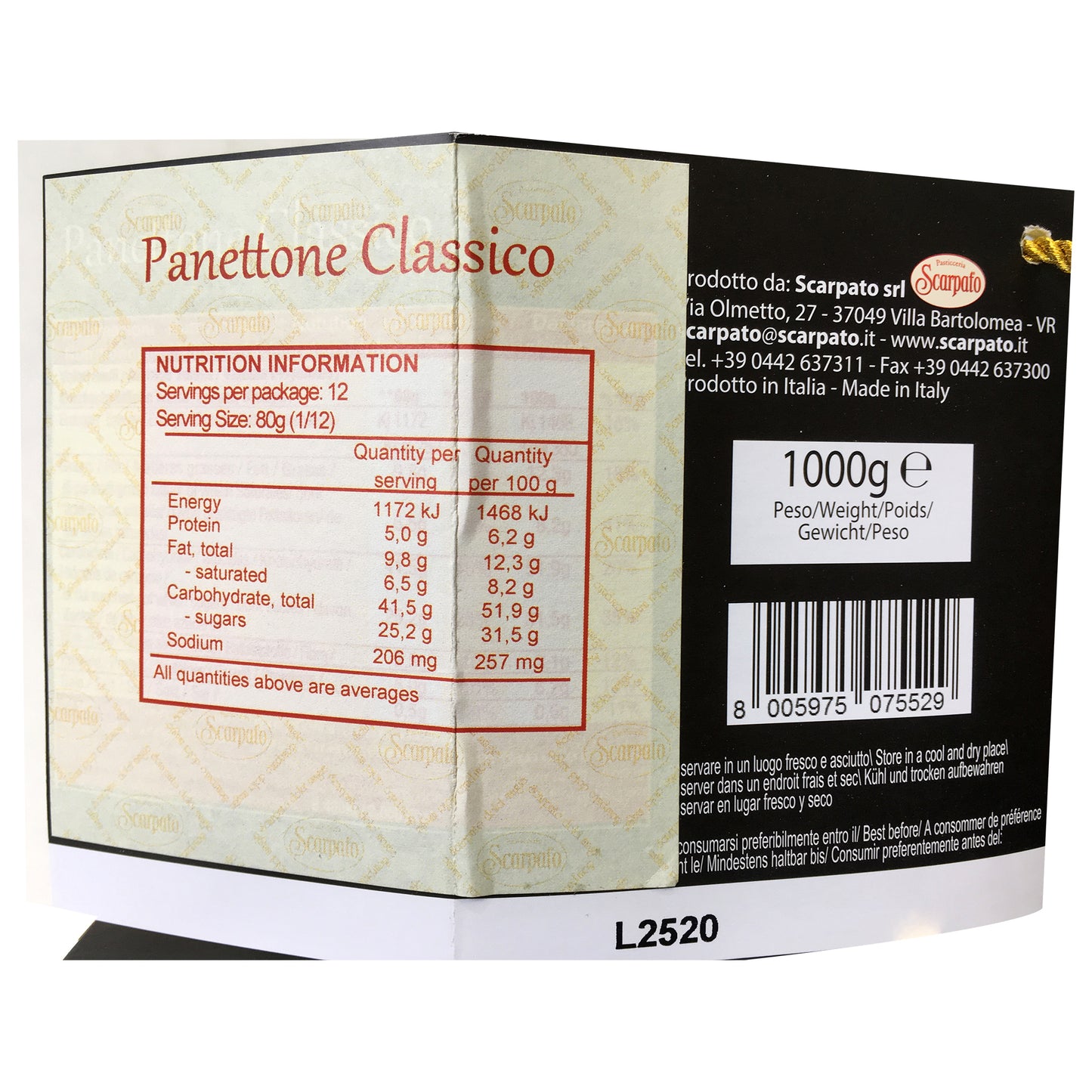Scarpato - Panettone Classico - Nuova Ricetta (1kg)