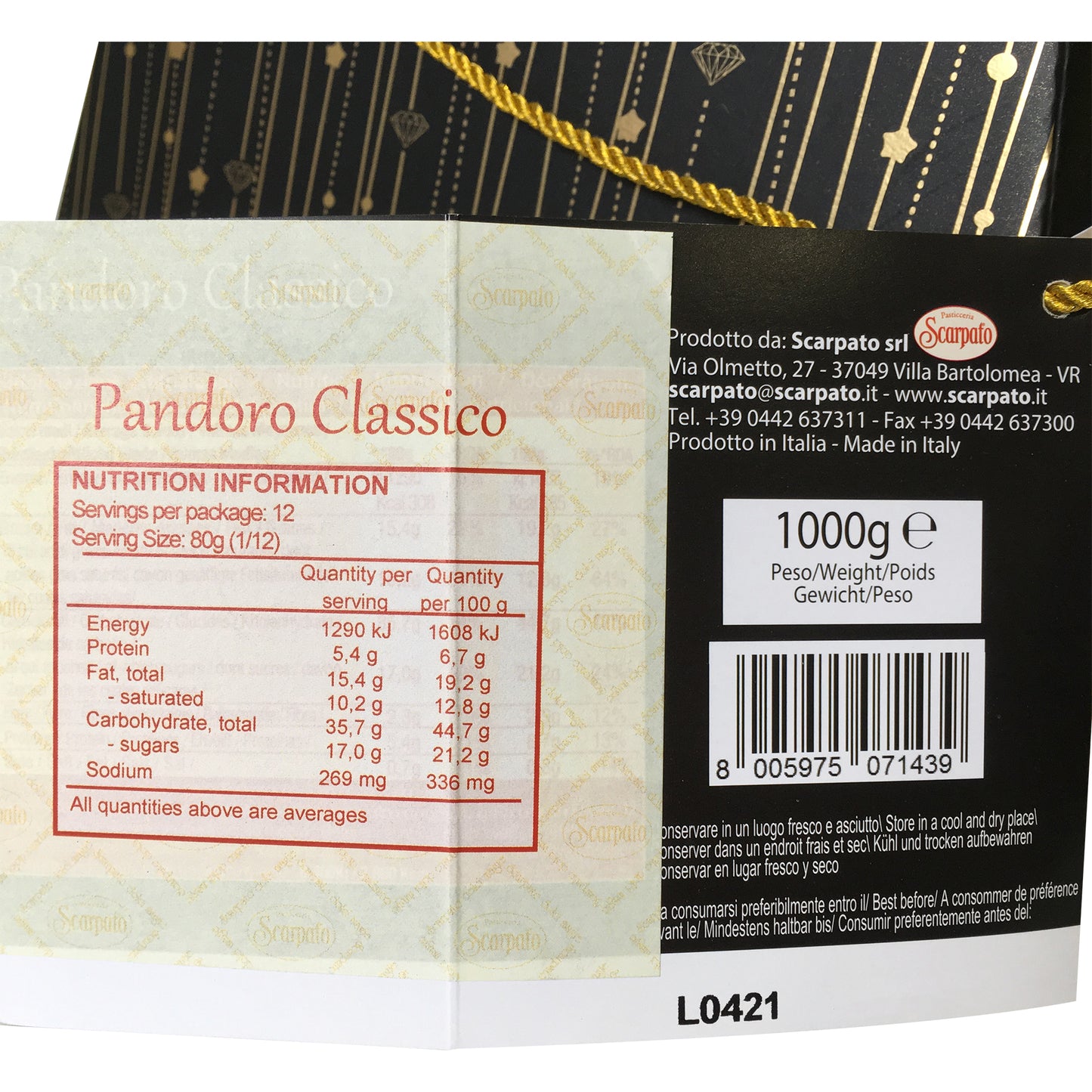Scarpato - Pandoro Classico (Diamond Box, 1kg)