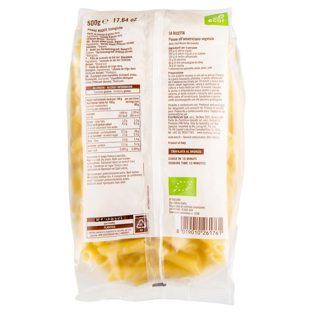 Ecor Organic Penne Rigate 500g , Grocery-Pasta - HFM, Harris Farm Markets
- 2