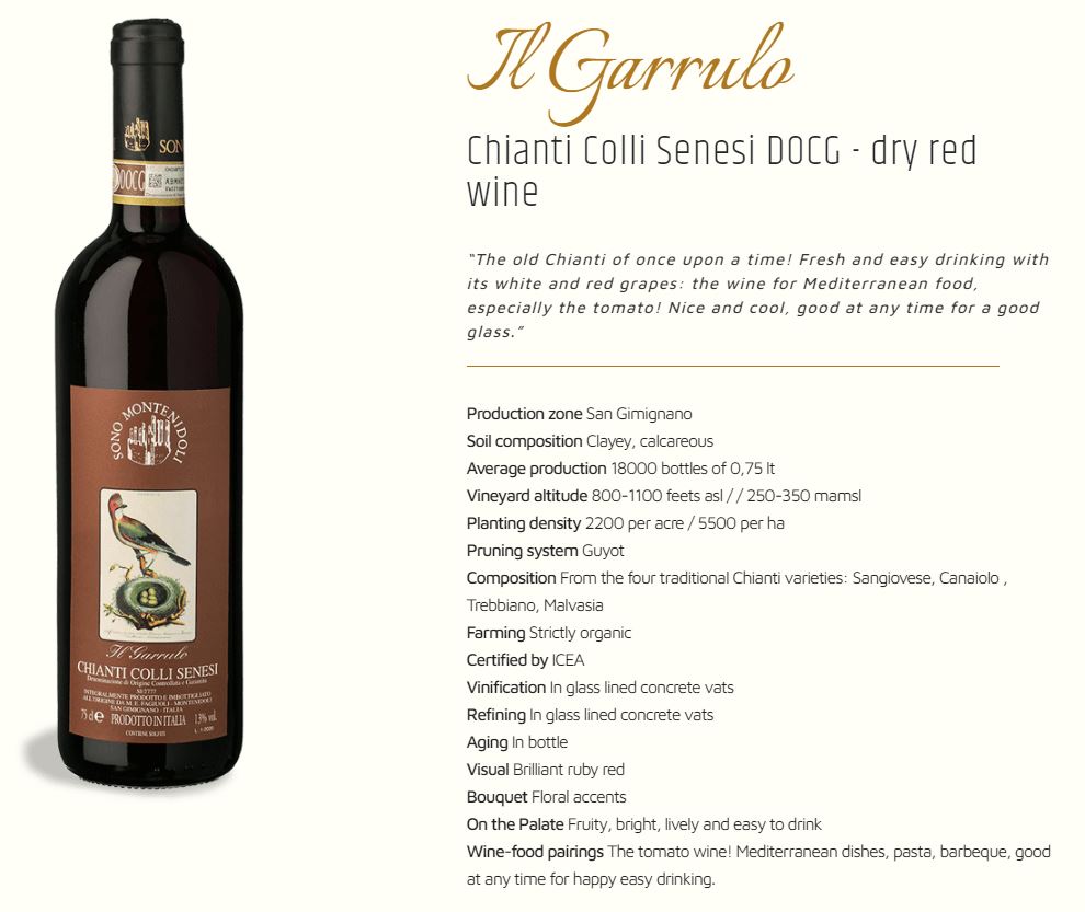 Montenidoli - IL GARRULO - Chianti Colli Senesi DOCG - Dry Red Wine | Harris Farm Online