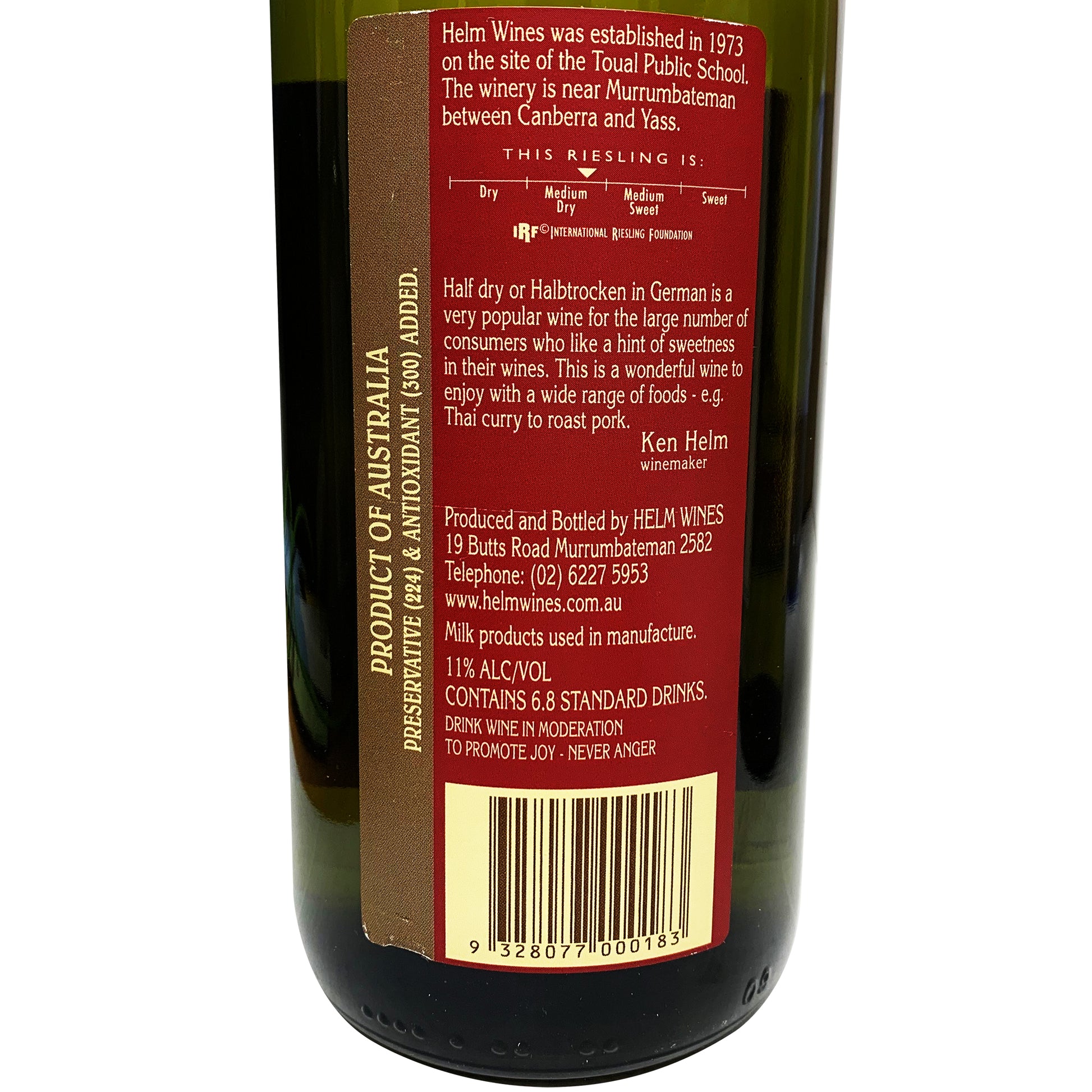 Helm Wines - Half Dry Riesling - Canberra, ACT | Harris Farm Online