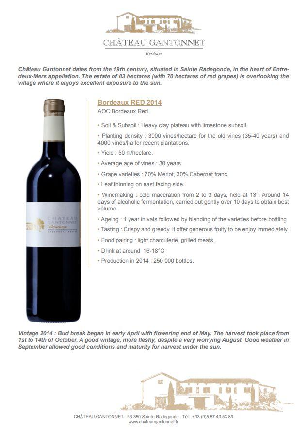 Chateau Gantonnet - Bordeaux Red | Harris Farm Online