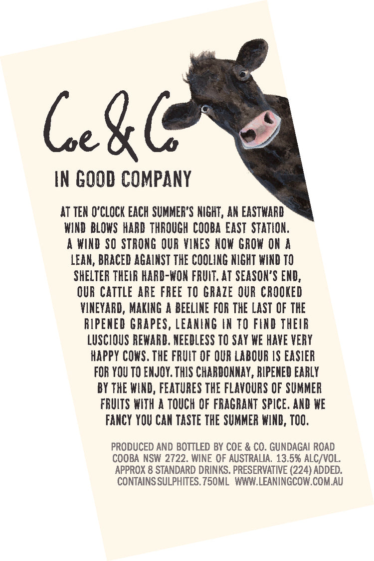Coe & Co - Leaning Cow Chardonnay - Cooba Mountain, NSW | Harris Farm Online