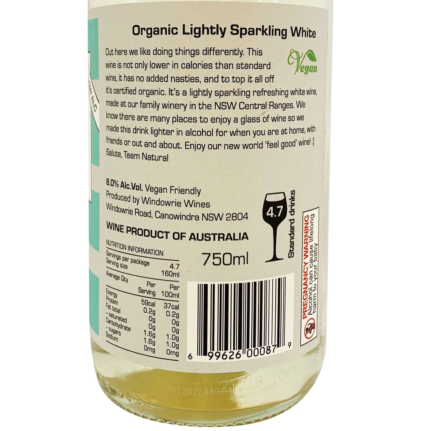 The Natural Wine Co Organic Low Alcohol Sparkling White 750mL | Harris Farm Markets Online