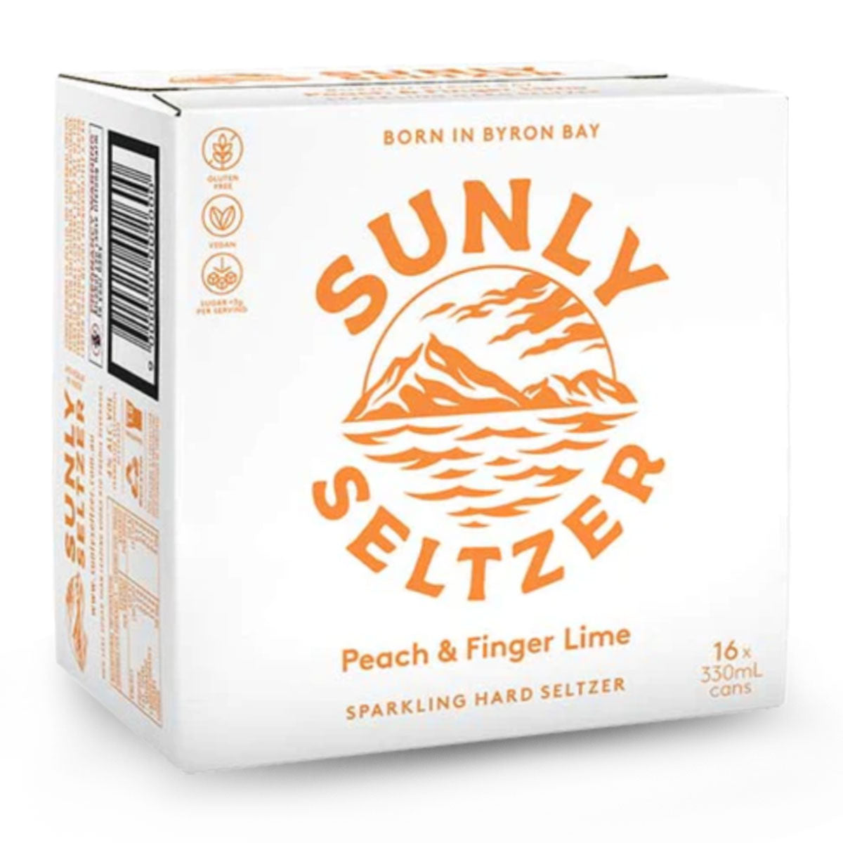 Sunly Seltzer Peach and Finger Lime 16 x 330ml | Harris Farm Online
