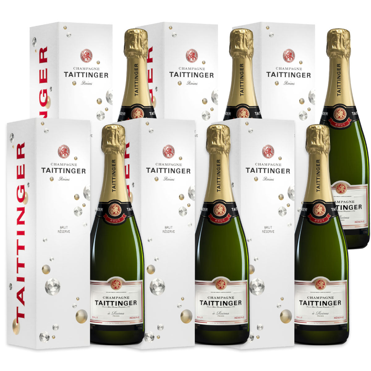 Champagne Taittinger Brut Reserve NV France Case 6 x 750ml | Harris Farm Online