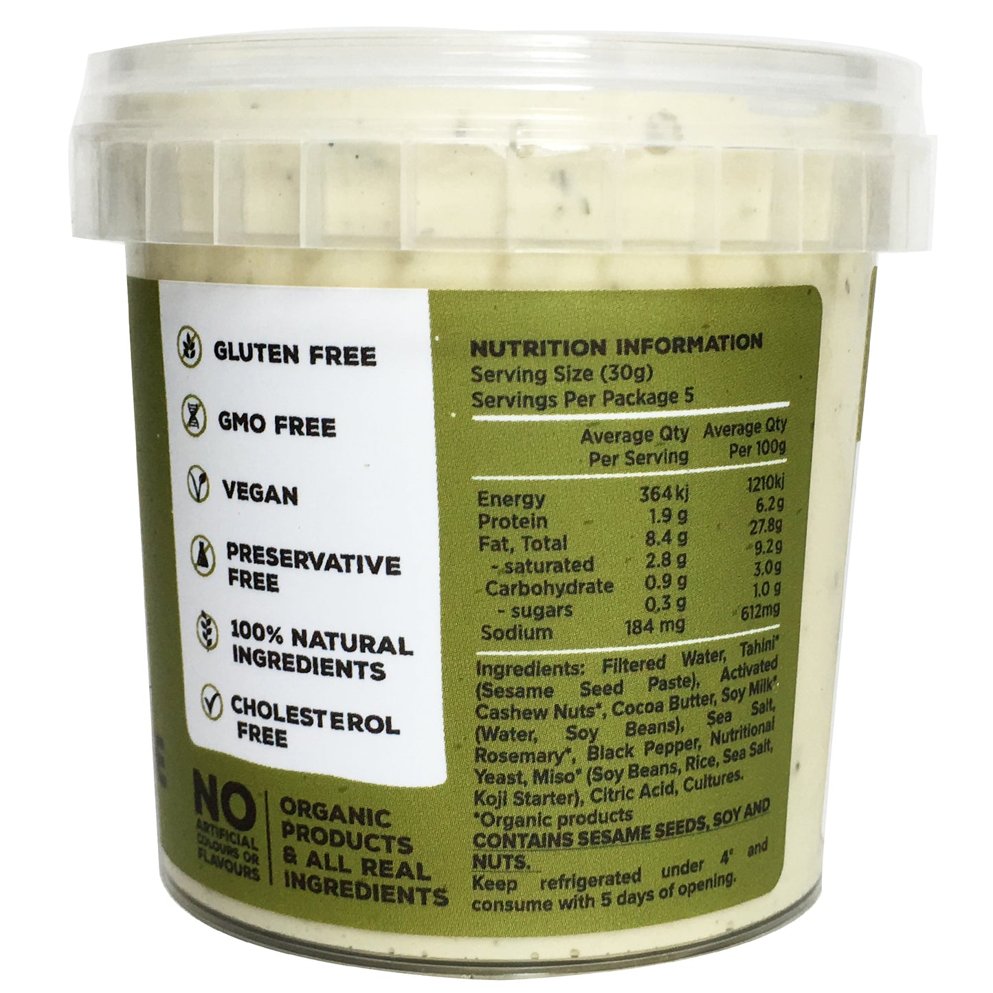 Sesame Cheese - Rosemary and Black Pepper (150g) Fenn Foods