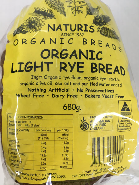 Naturis Organic Breads Light Rye Bread 680g