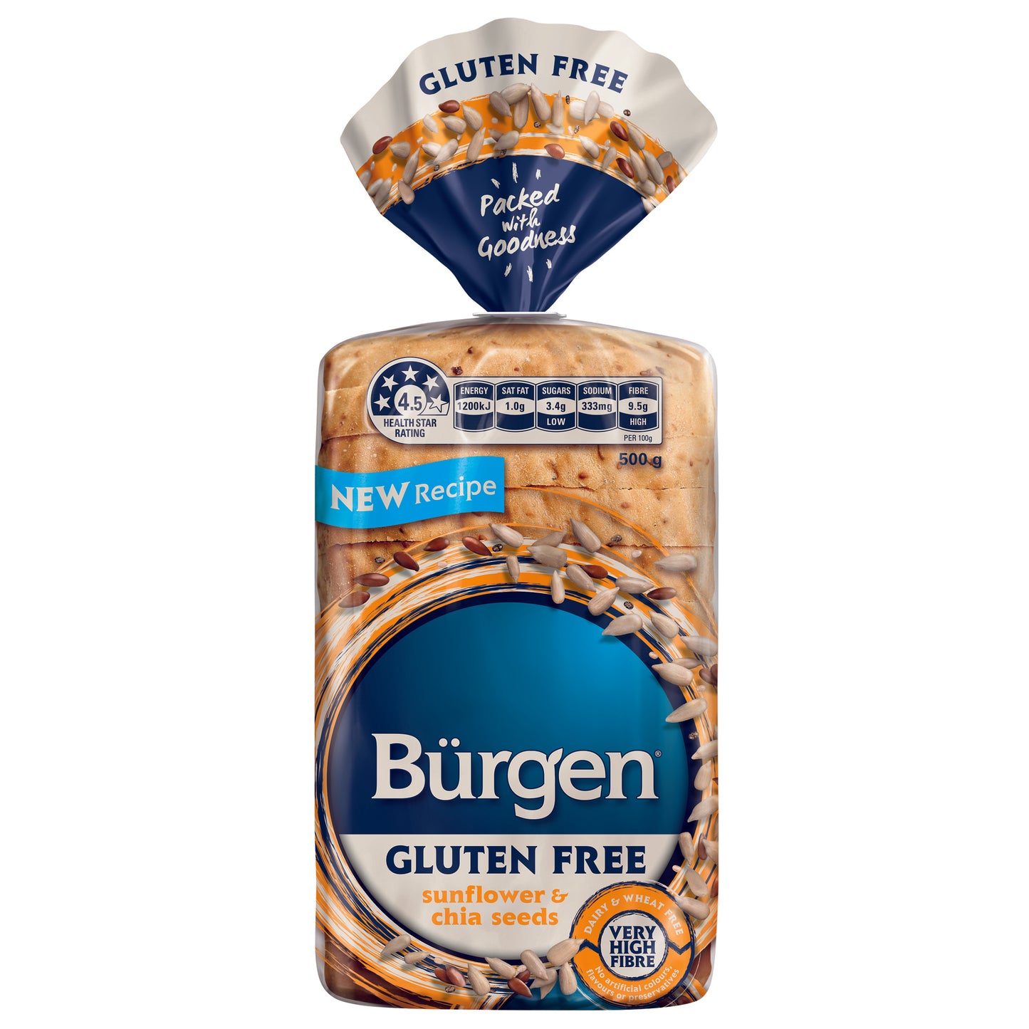 Burgen Gluten Free Sunflower and Chia Seeds 500g