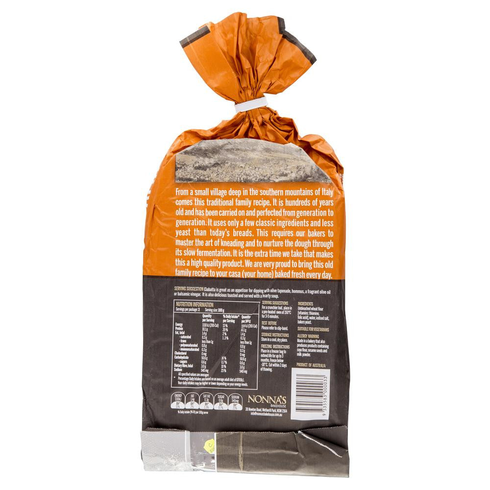 Nonnas Bakehouse Ciabatta 300g , Z-Bakery - HFM, Harris Farm Markets
 - 2