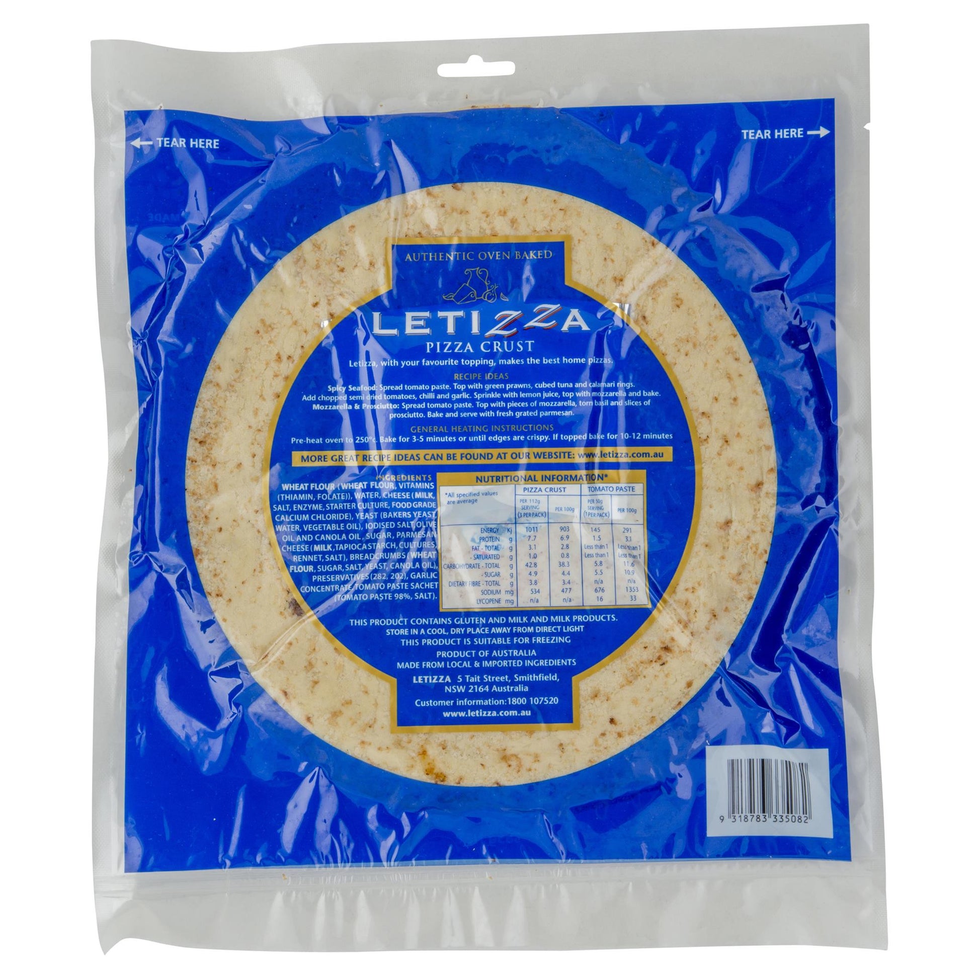 Letizza Pizza Crust Plus Tomato Paste Sachet 385g , Grocery-Pasta - HFM, Harris Farm Markets
 - 2