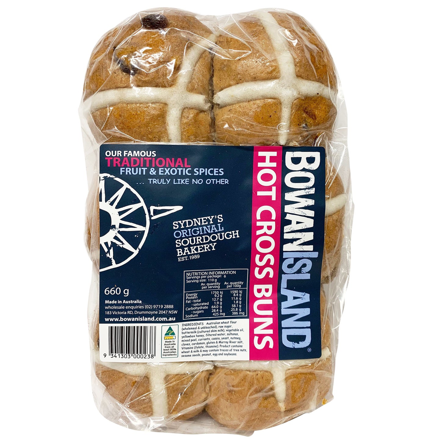 Bowan Island Traditional Hot Cross Buns | Harris Farm Online